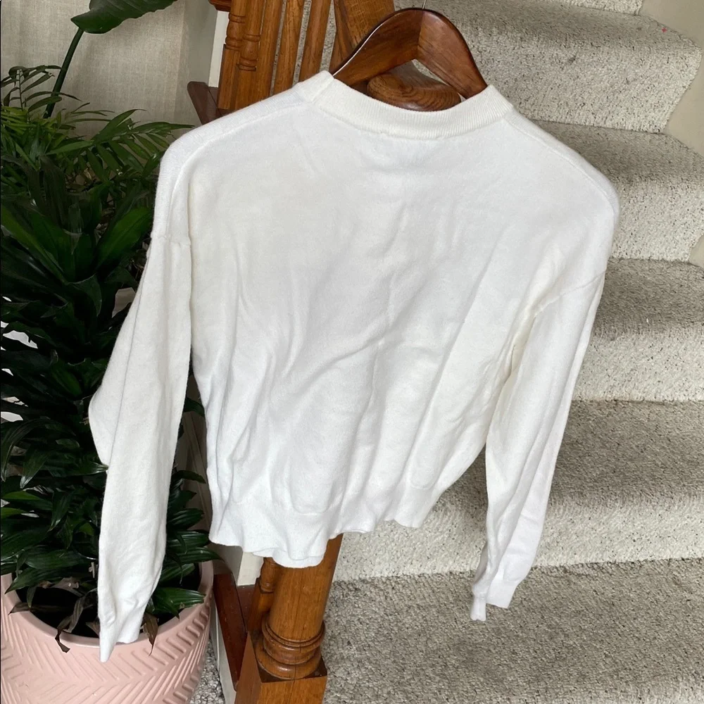 Ardene B White and Red Winter Après Ski Sweatshirt